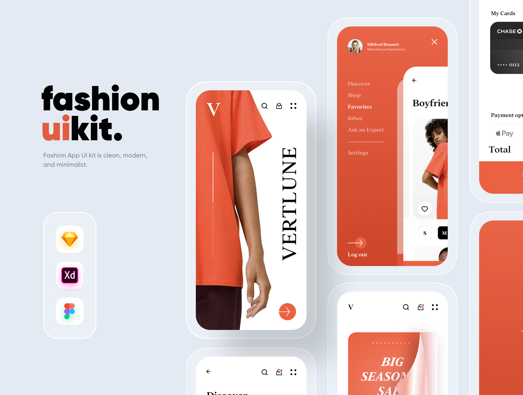 Verlune时尚电子商务应用程序UI套件  Verlune fashion eCommerce app UI Kit （323248）
