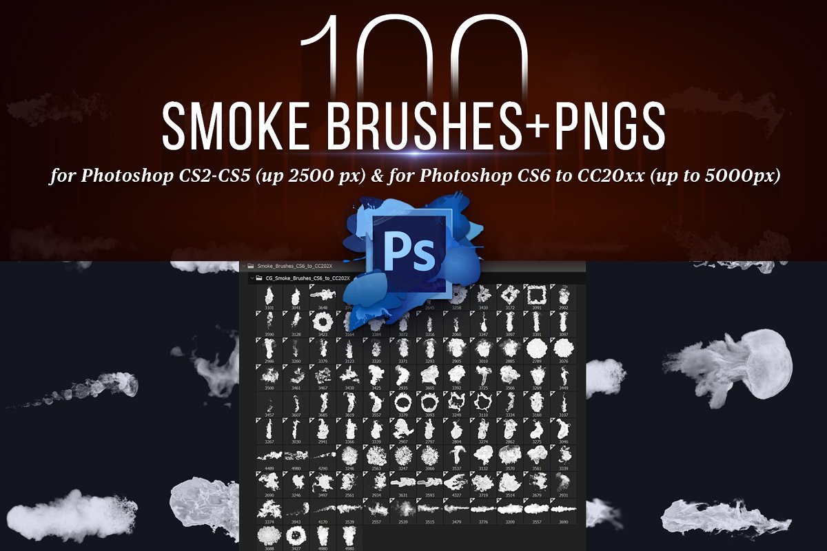 100个Photoshop烟刷+ PNG（2279）