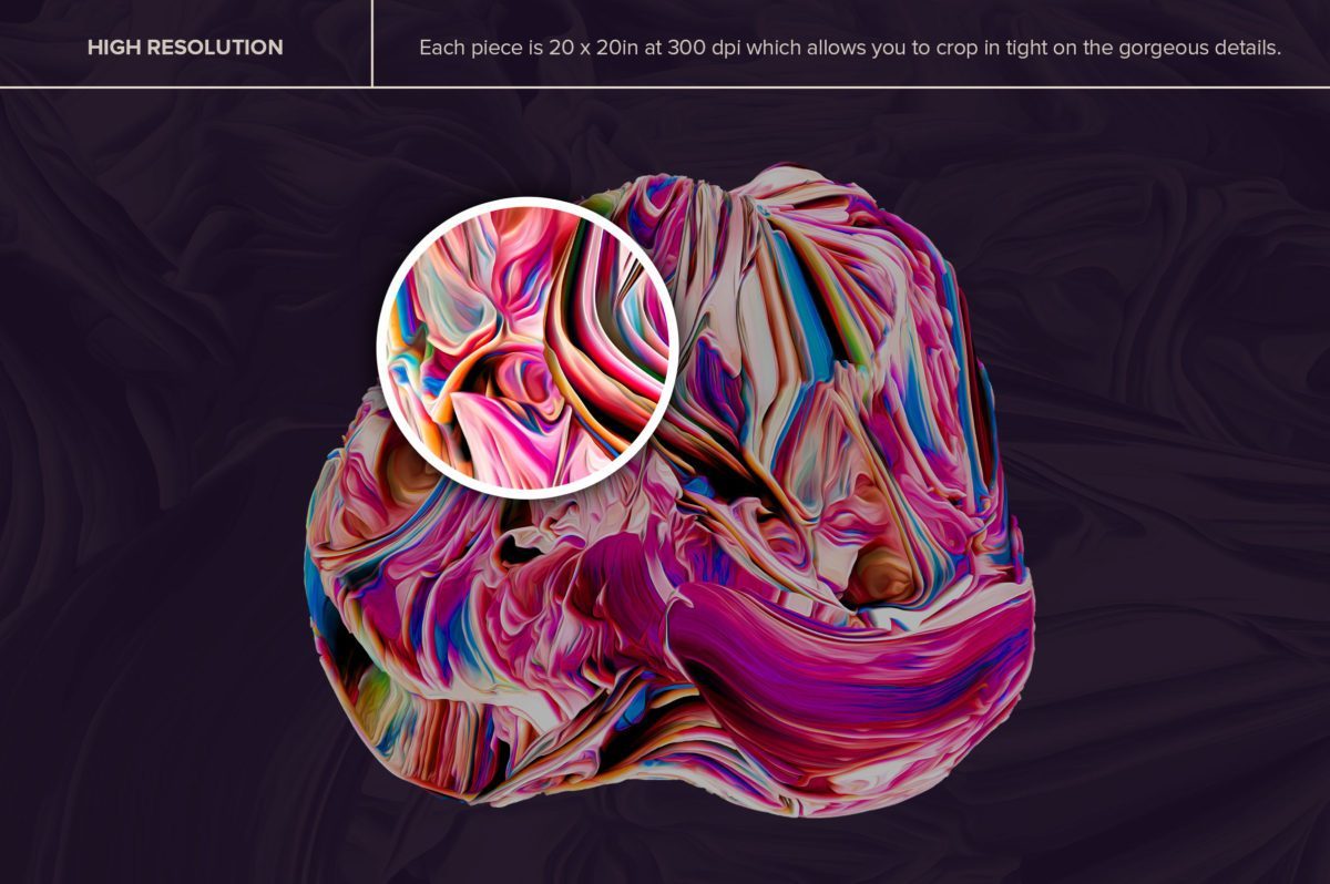 80个彩色3D立体抽象形状&PS笔刷 Displaced（1645）图层云7