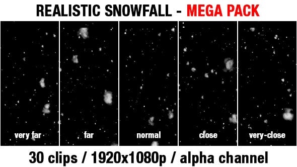 30+巨型高度逼真雪花颗粒视频素材（含Alpha通道）（2921）