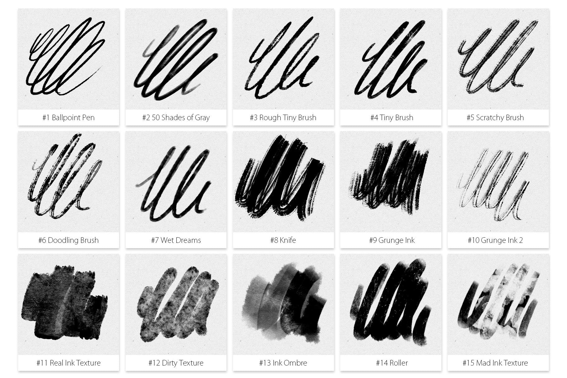 44种墨水笔画笔图形图案PS笔刷 （1680）图层云6