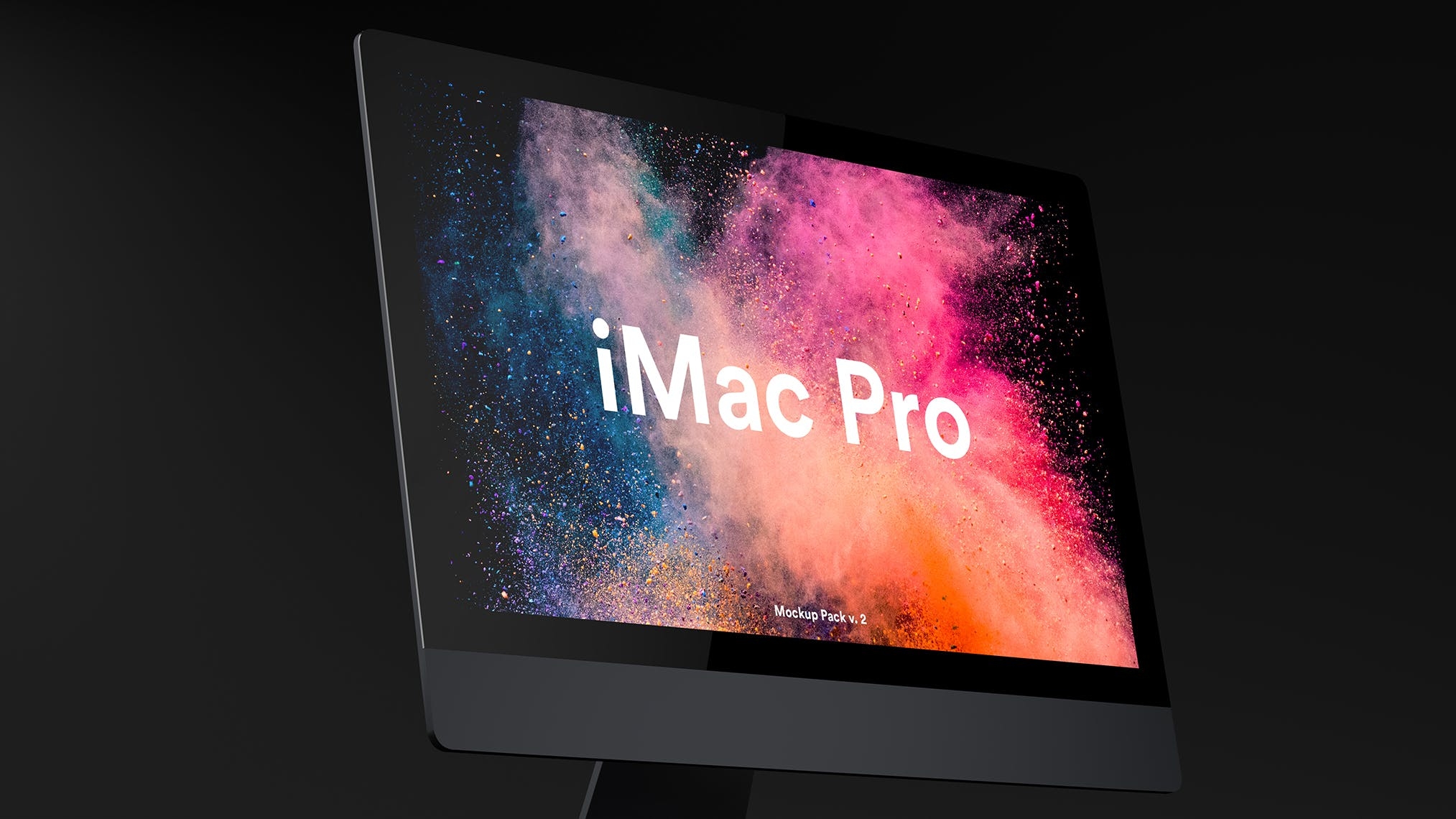 酷黑背景iMac Pro一体机电脑样机模板 Dark iMac Pro Mockup（1620）图层云12