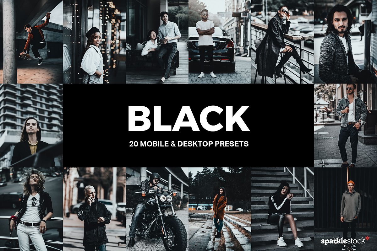 20个哑光黑色Lightroom预设和LUT  20 Black Lightroom Presets and LUTs（3046）