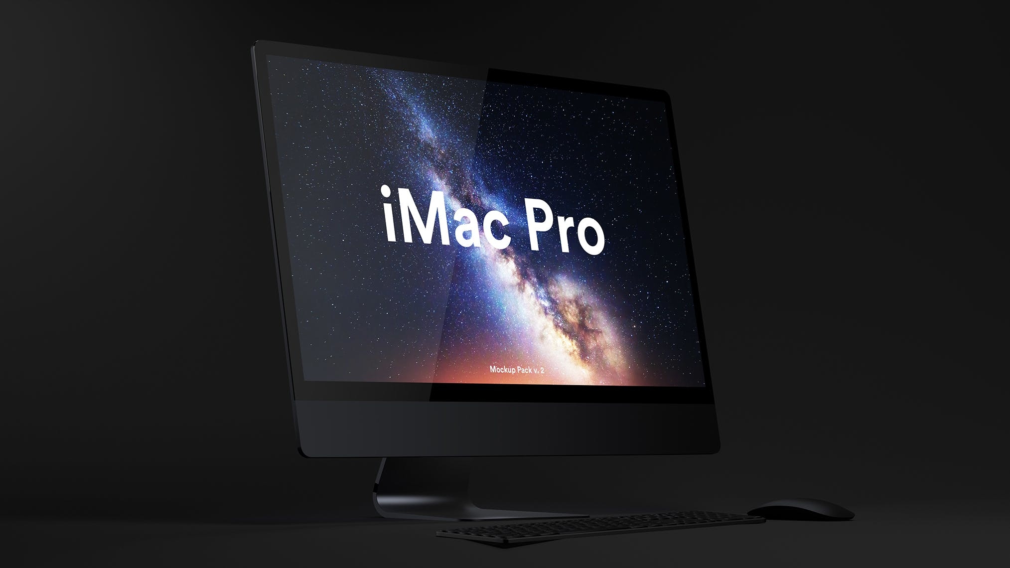 酷黑背景iMac Pro一体机电脑样机模板 Dark iMac Pro Mockup（1620）图层云7