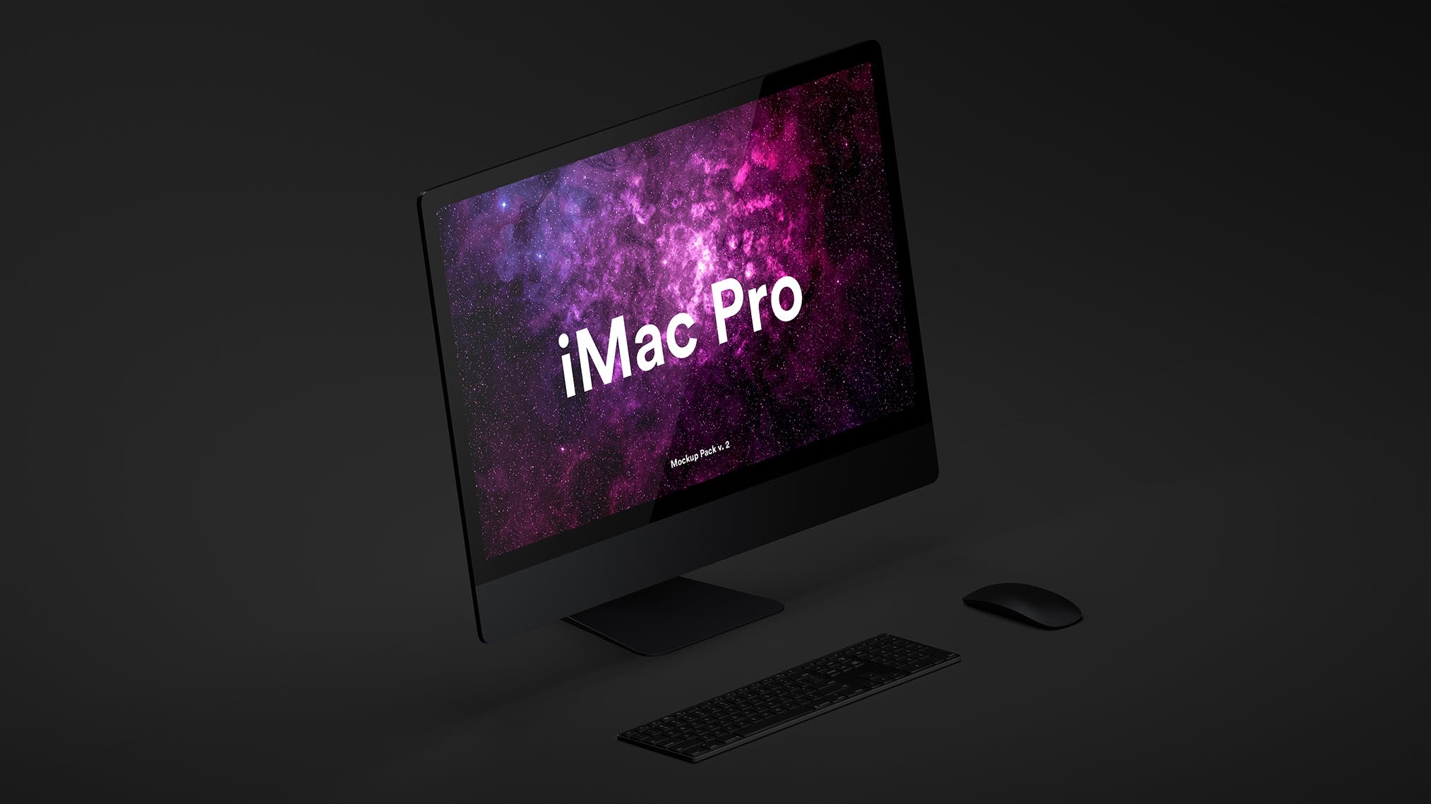 酷黑背景iMac Pro一体机电脑样机模板 Dark iMac Pro Mockup（1620）图层云10