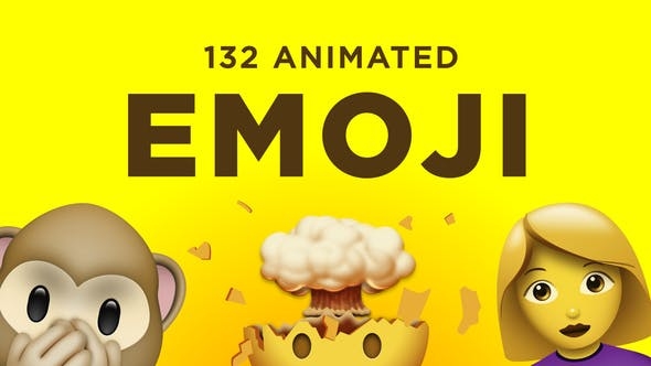 132个可爱卡通Emoji表情动画+视频素材（1812）