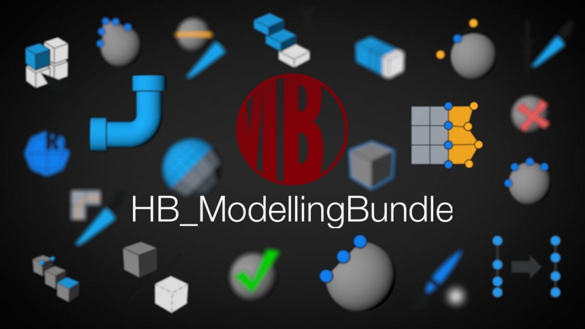 C4D快速建模插件脚本工具包 HB ModellingBundle V2.2 R16-R19 Win/Mac +使用教程图层云