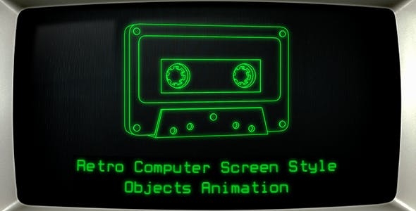 复古计算机街机录音带产品屏幕样式视频素材（含Alpha通道）（2617）