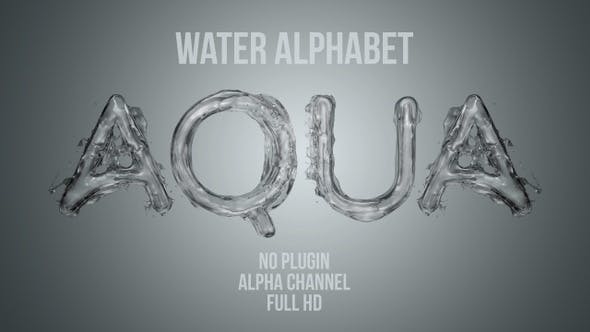 26+水液体字母视频素材（含Alpha通道）