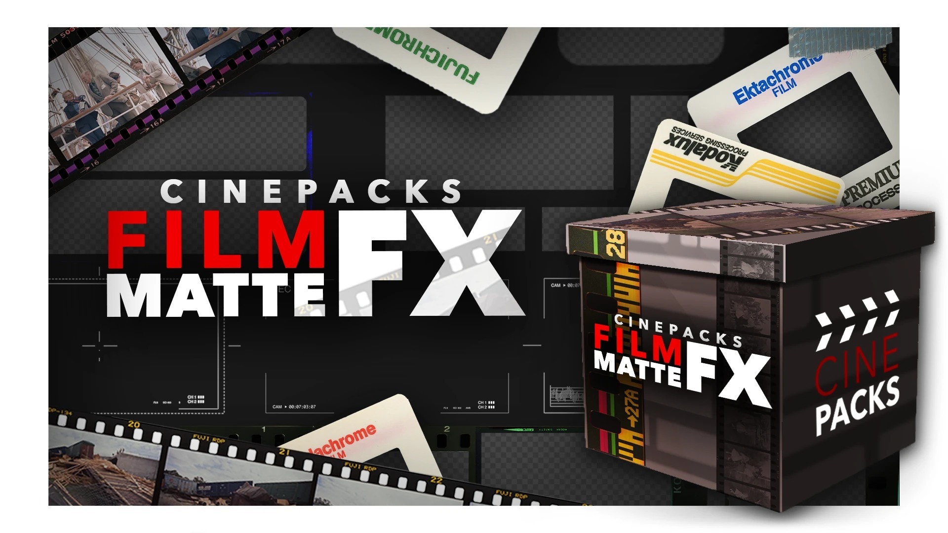 Cinepacks 老式电影遮罩过渡哑光动画取景器分屏效果长宽比信箱 FILM MATTE FX（3265）