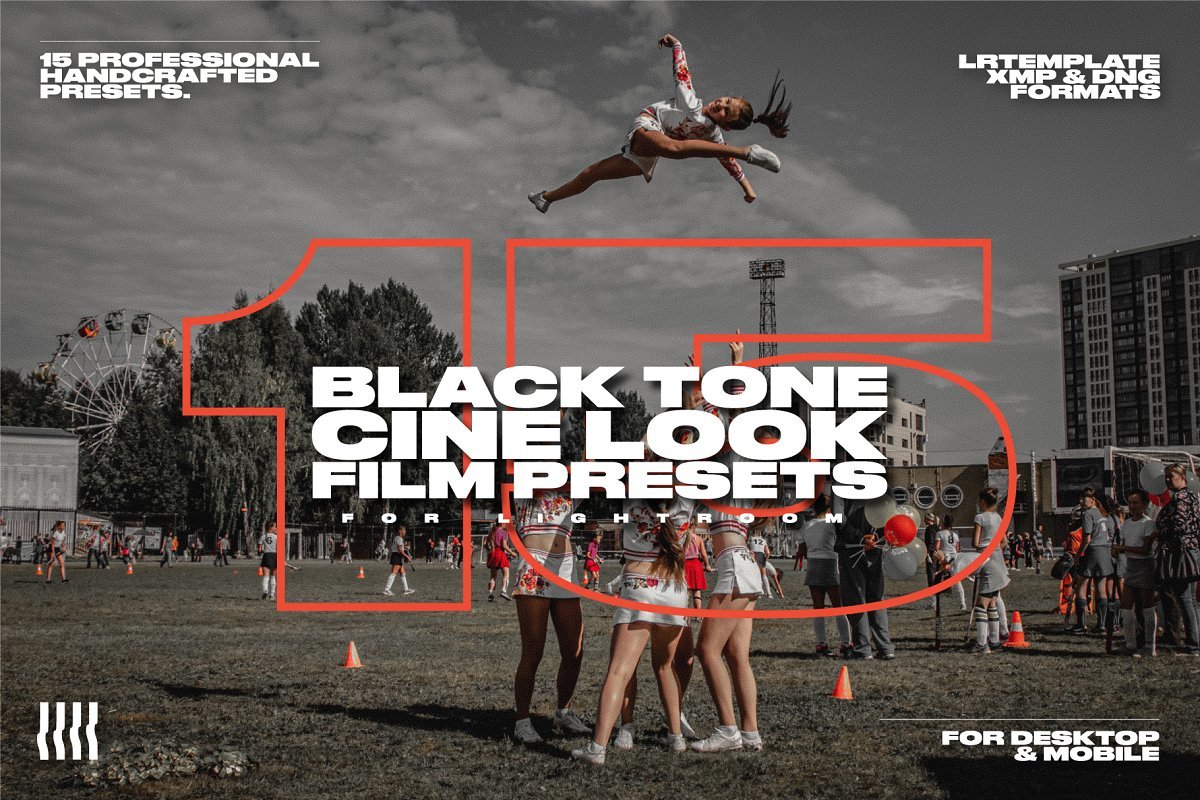 15黑色绝佳色调电影外观预设（3077）15 Black Tone Cine Look Film Presets