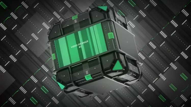 3D立方体未来派机械科幻黑匣子智能信息介绍模板 kTechno Cube Intro（3029）