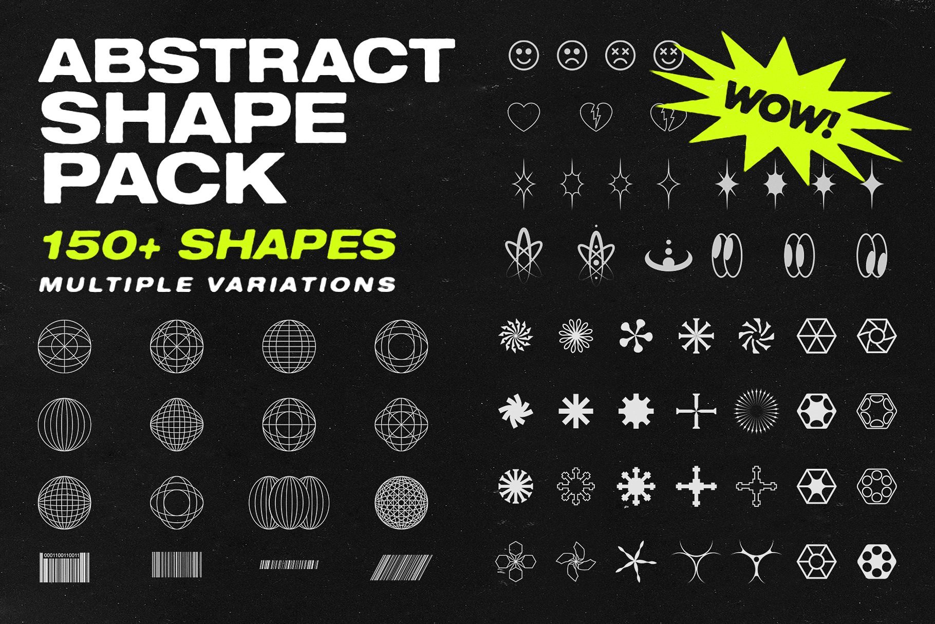 150多个复古抽象形状包  Abstract Shape Pack | 150+ Icons!（3292）