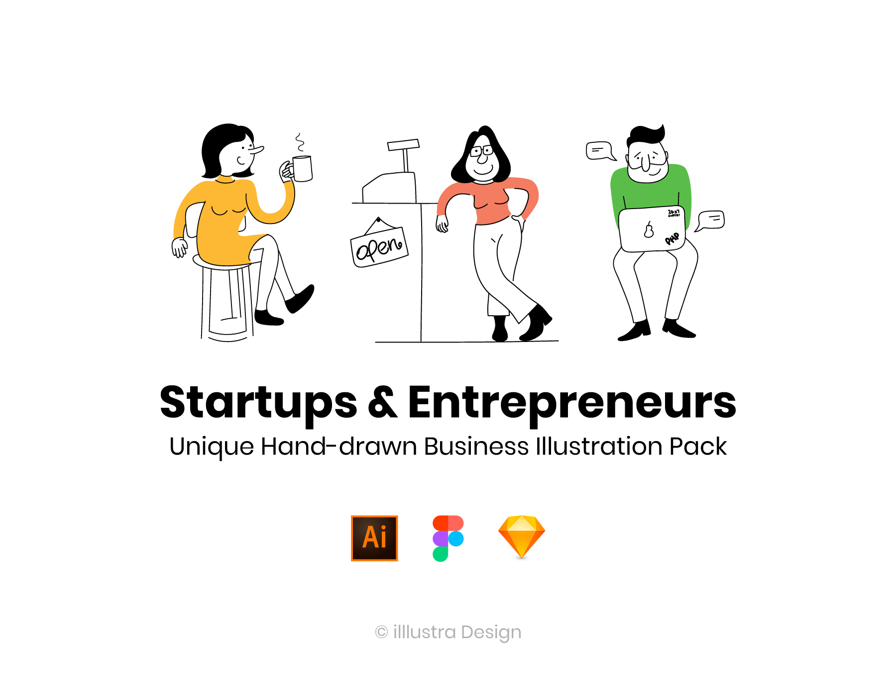 插画素材：初创企业和企业家相关故事  Startups and entrepreneurs related stories（3367）