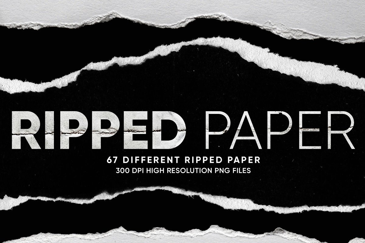 67个不同的碎纸纹理包 RIPPED PAPER（3344）