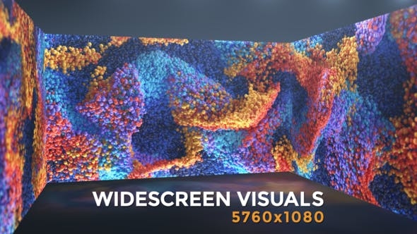 4k宽屏抽象背景多彩循环映射粒子投影舞台VJ视频素材（3155）