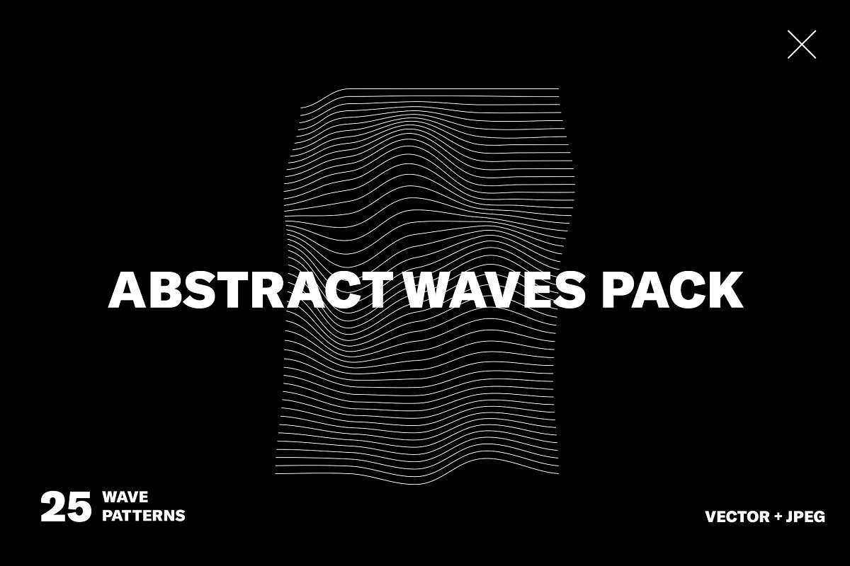 25个矢量抽象波浪包 Abstract Waves Pack（3449）