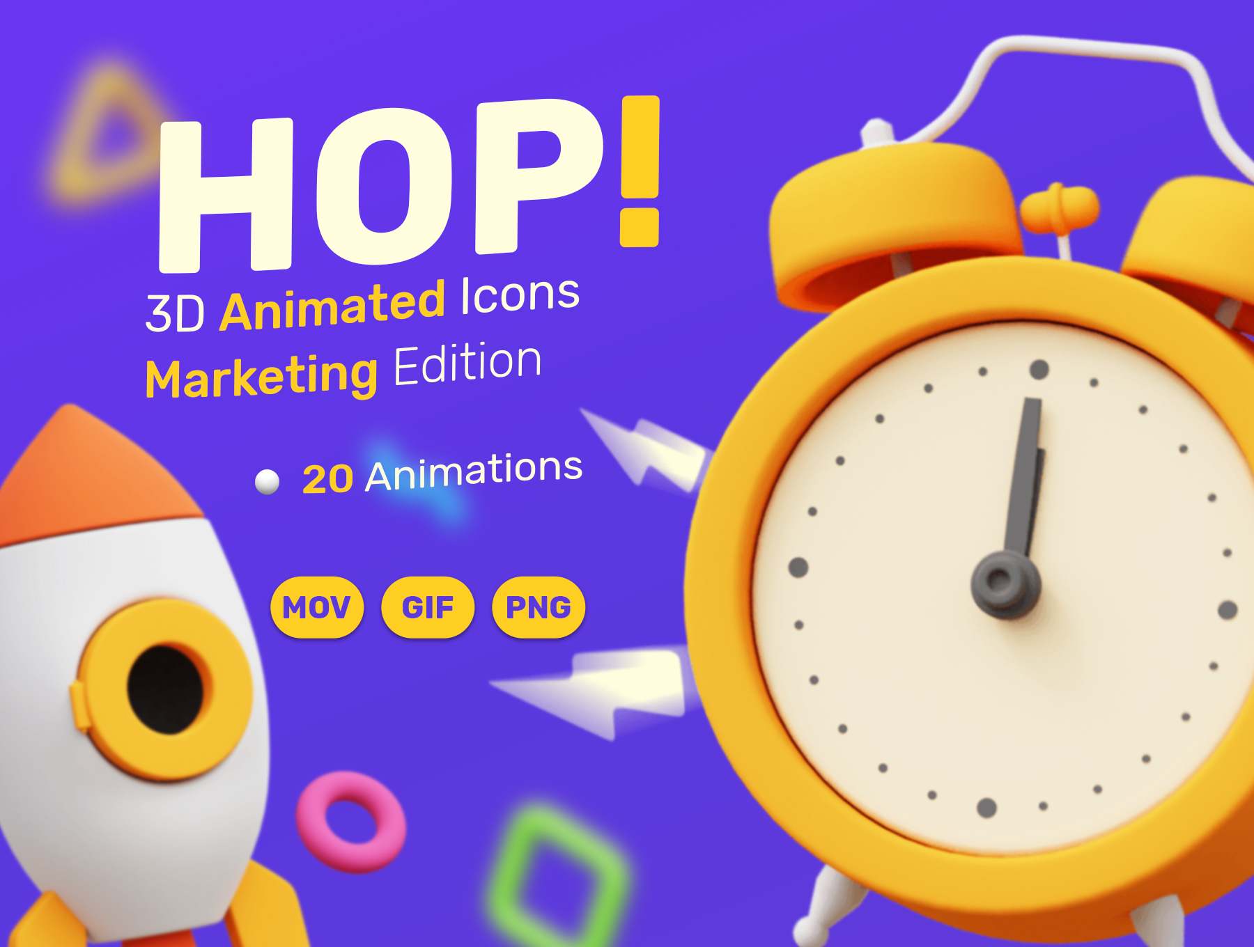 跳！20个精美生动3D网站WEB营销动画包  HOP! Marketing 3D Animated Pack（3551）
