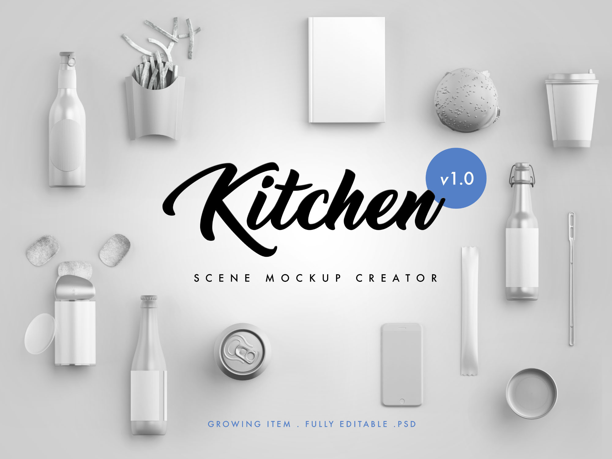 西式厨房场景样机模板 Kitchen Scene Creator Mockup（3236）