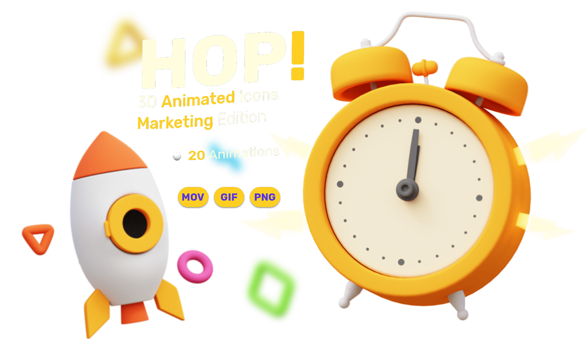 跳！20个精美生动3D网站WEB营销动画包  HOP! Marketing 3D Animated Pack（3551）图层云6