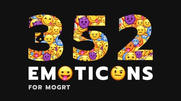 PR模板/AE模板-352个社交聊天可爱Emojis表情动画包（3397）