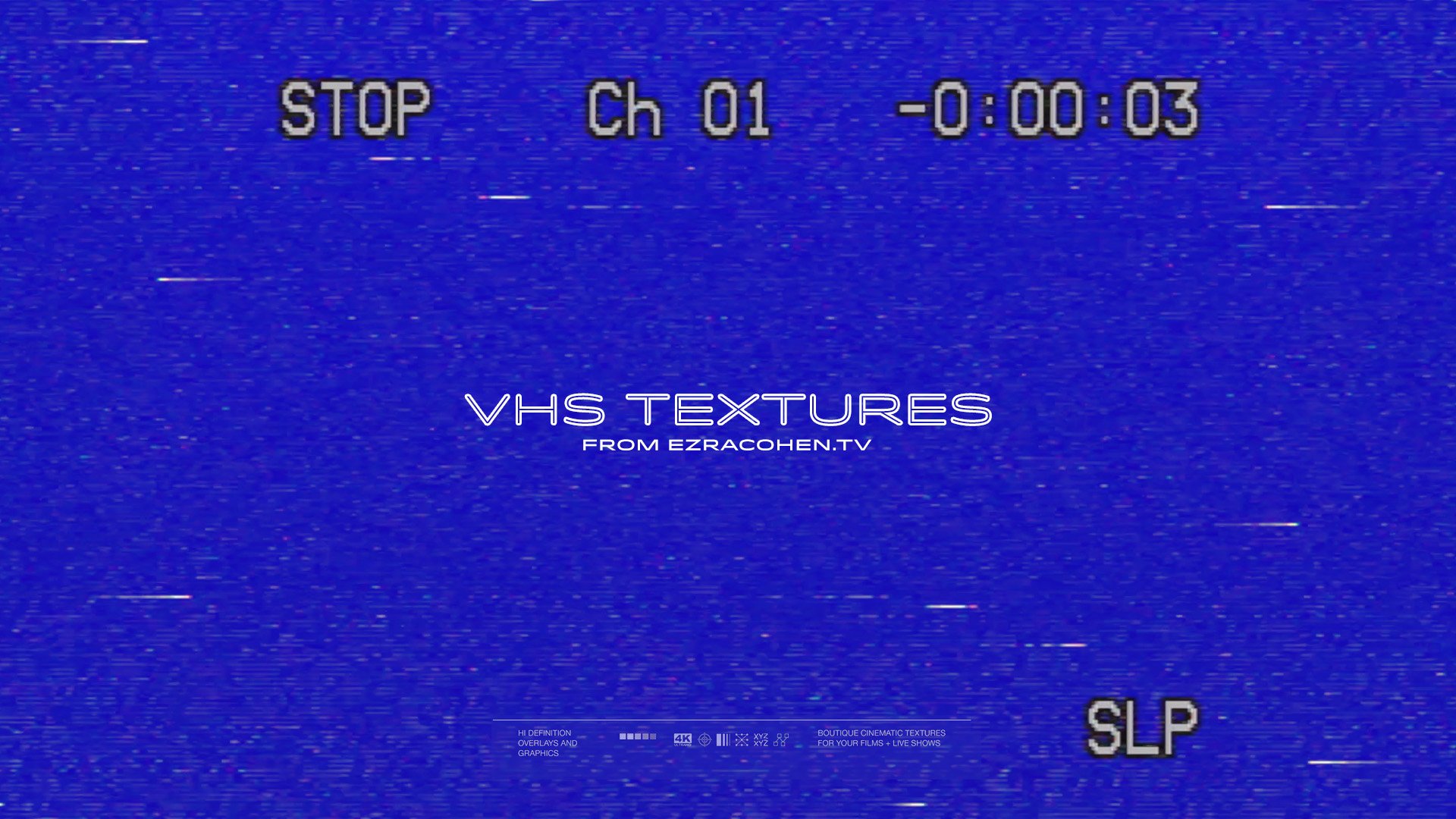 Ezracohen 20多种独特真实模拟VHS+VCR叠加纹理过渡纹理素材（2260）