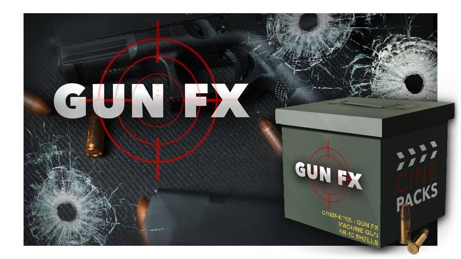 Cinepacks 3D枪支动画叠加过渡视觉效果元素+声音视觉效果包 Gun FX（3414）