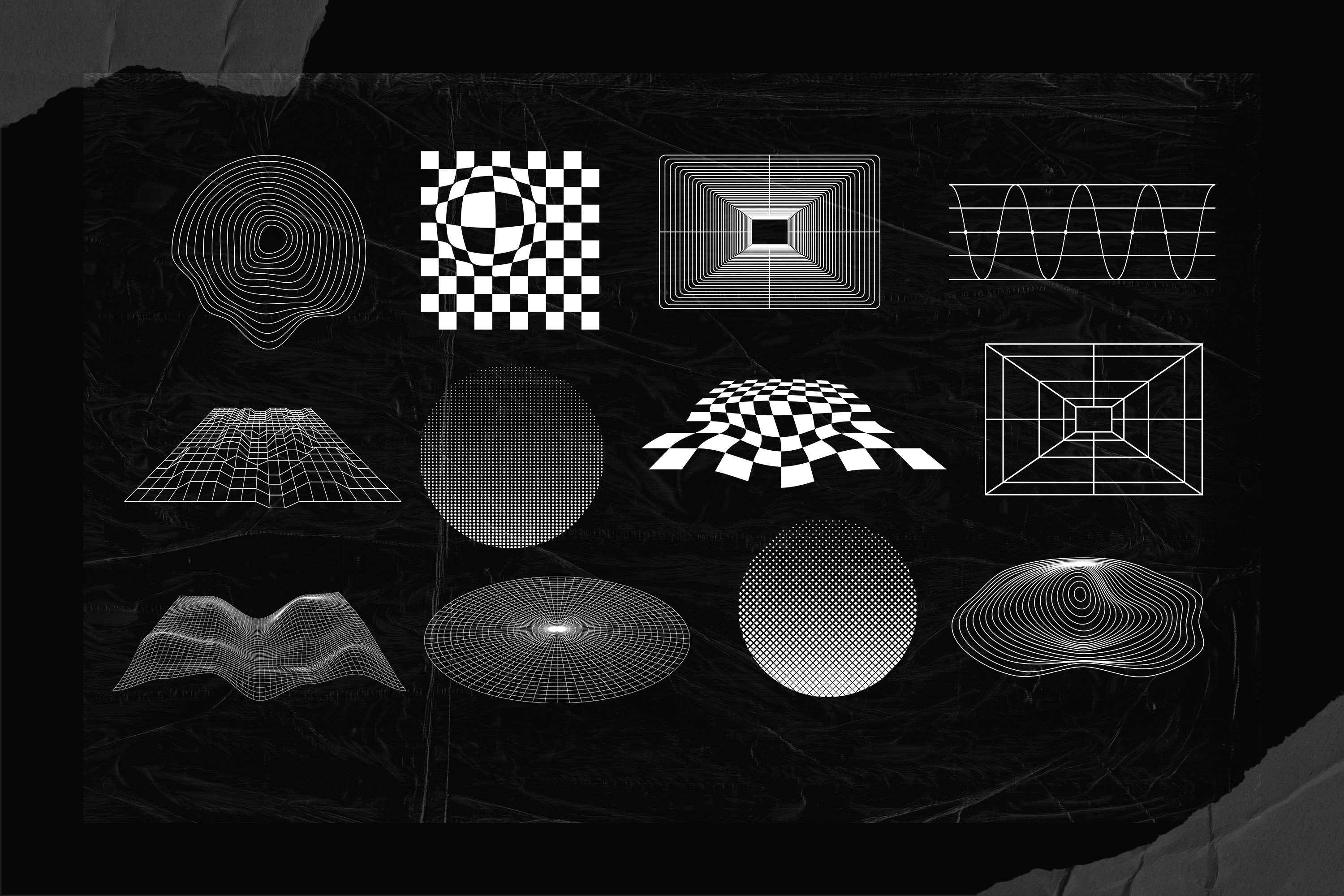 125款潮流抽象科幻几何矢量装饰图形徽标平面海报设计素材 125+ Abstract Futuristic Shapes（3677）图层云9