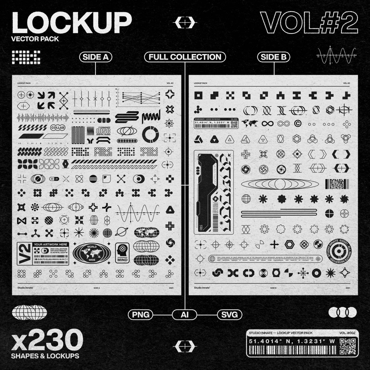 230+款时尚潮流艺术几何Logo图形AI矢量设计素材 Studio Innate – Lockup Vector Pack Vol.2（3723）