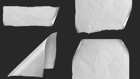 4个超高清褶皱白纸无缝循环视频素材 Fluttering Wrinkled plain paper（3746）图层云