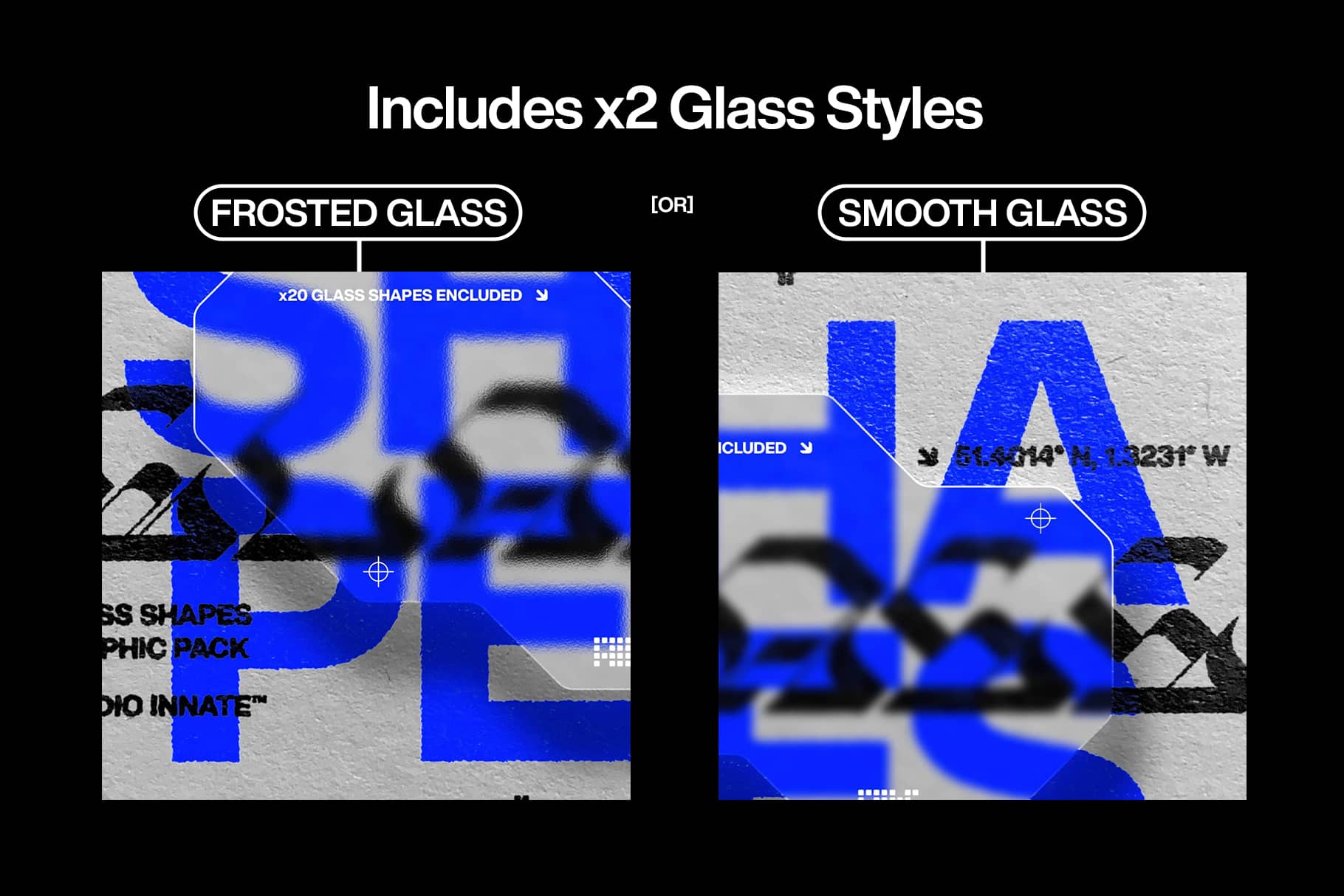 Glass Shapes 20种潮流玻璃形状磨砂自定义PSD图形包（3755）图层云9