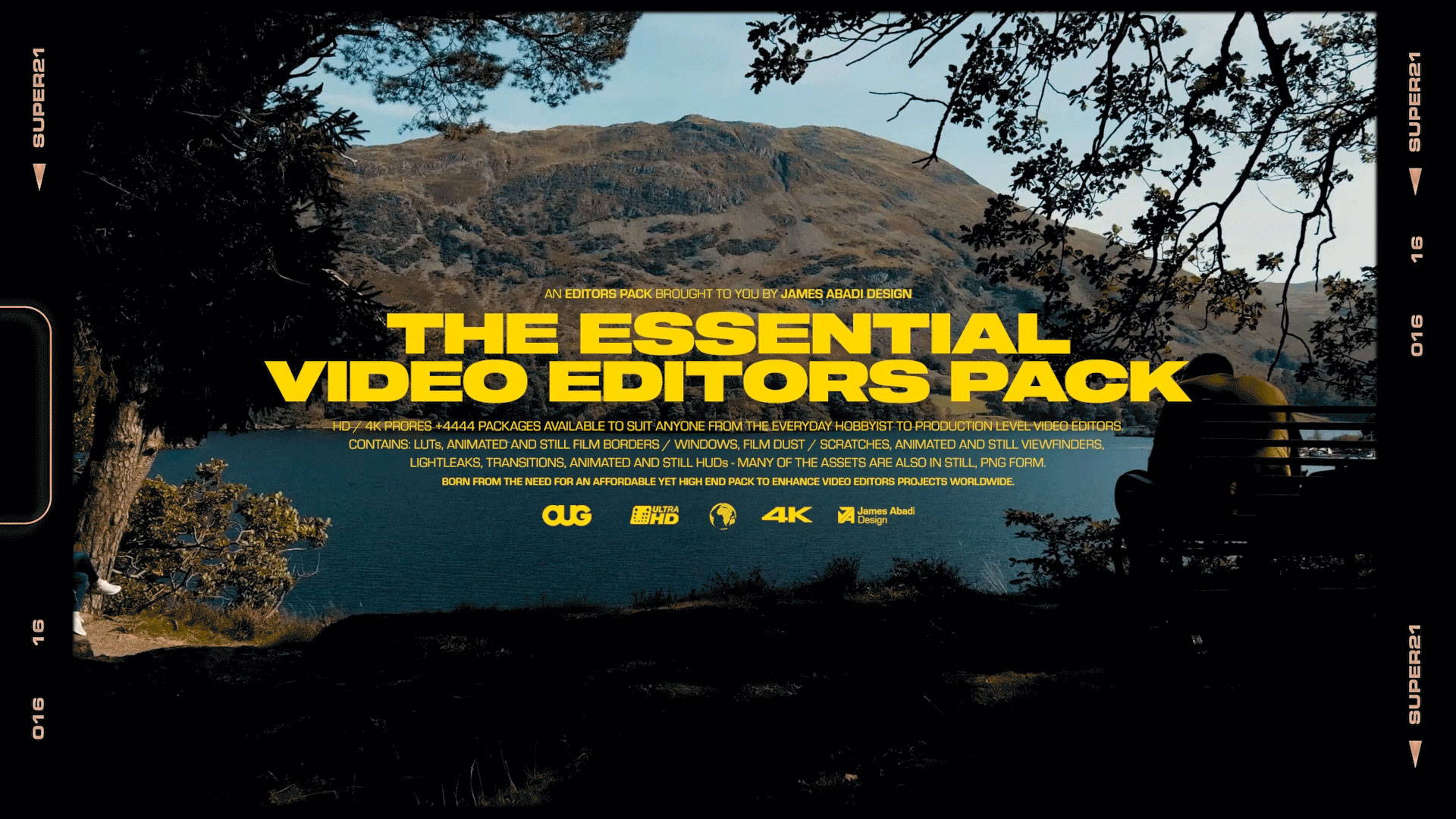 James Abadi 65+复古电影画框胶片动画静态取景器灰尘划痕电影级视频视频素材 The Essential Video Editors Pack（3761）图层云