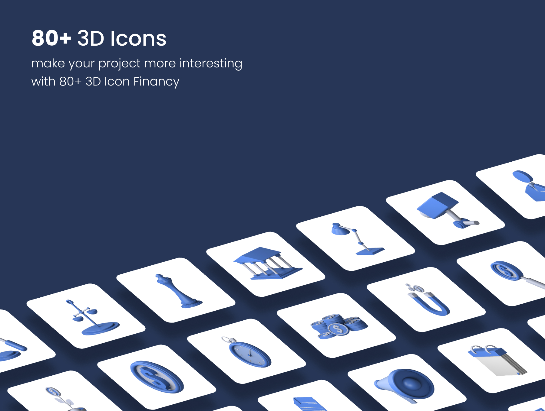 80个3D高分辨率信息性趣味性财务图标 3D Financy Icon（3779）图层云2