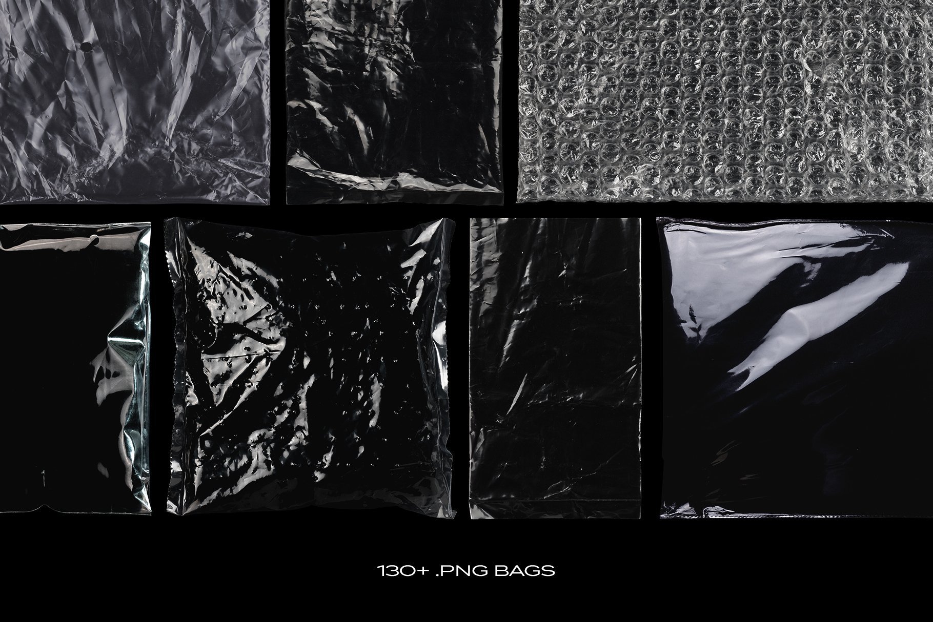 PrintPixel 285+潮流复古时尚透明保鲜膜真空密封包装塑料袋气泡膜包装纹理 Plastic Bundle Branding Wrap Texture（3831）图层云19