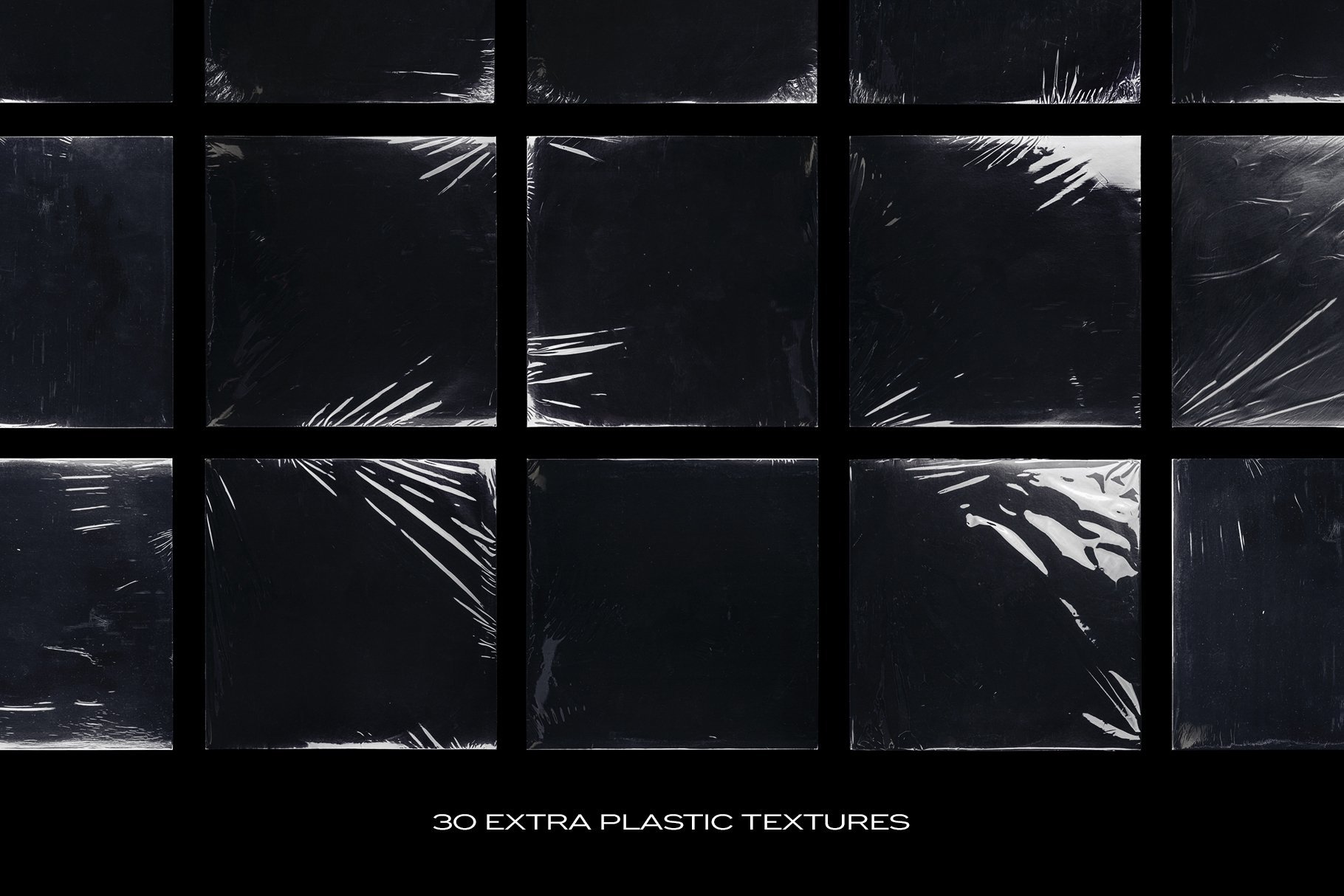 PrintPixel 285+潮流复古时尚透明保鲜膜真空密封包装塑料袋气泡膜包装纹理 Plastic Bundle Branding Wrap Texture（3831）图层云62