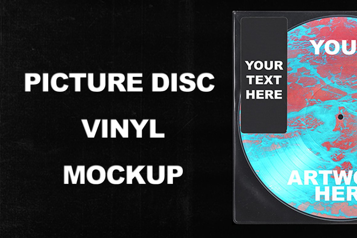高分辨率潮流复古音乐专辑乙烯基CD光盘设计样机 Picture Disc Vinyl MockUp（3840）图层云