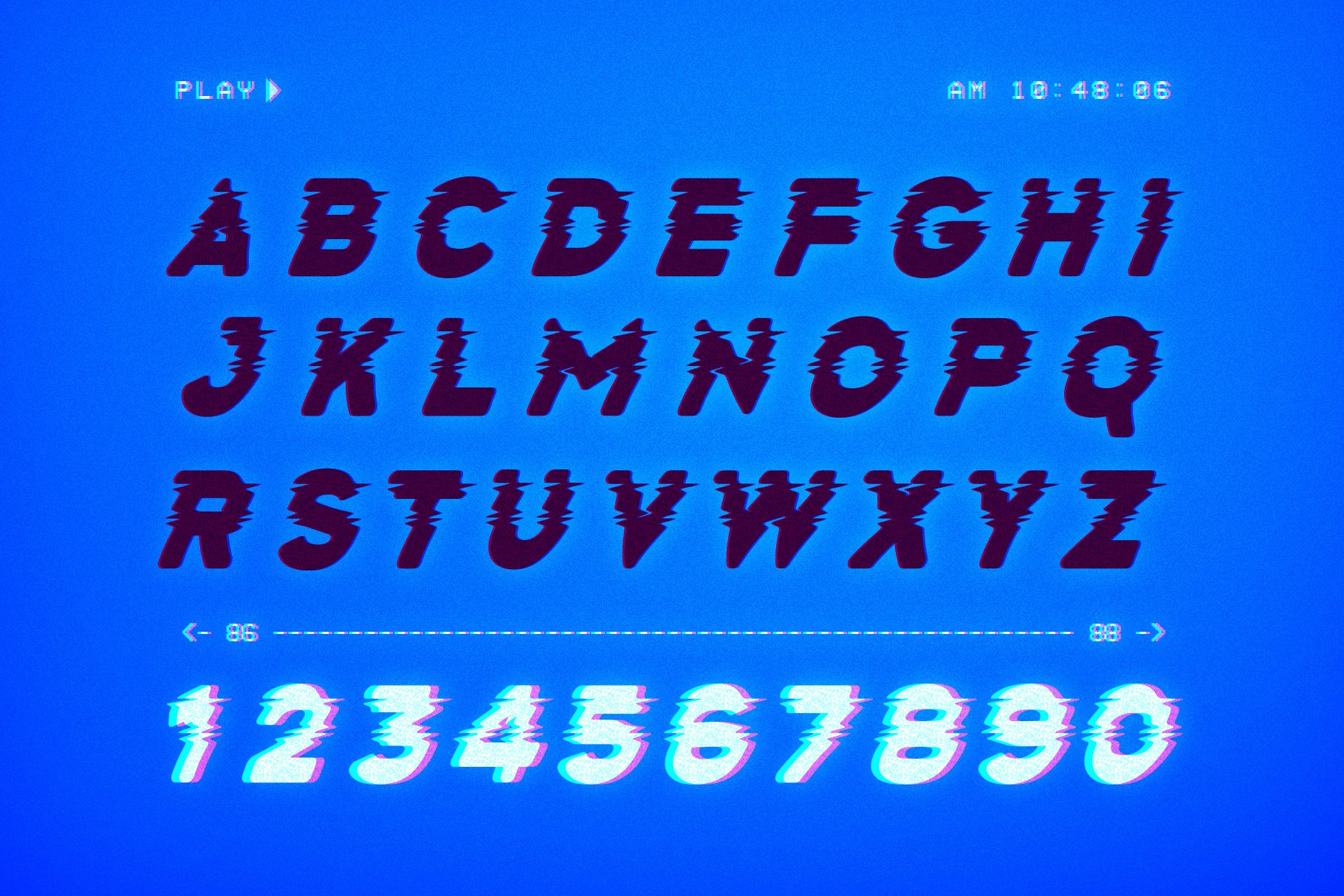 80年代复古潮流计算机字体无缝图案矢量图形元素PSD效果纹理套件（3846）图层云