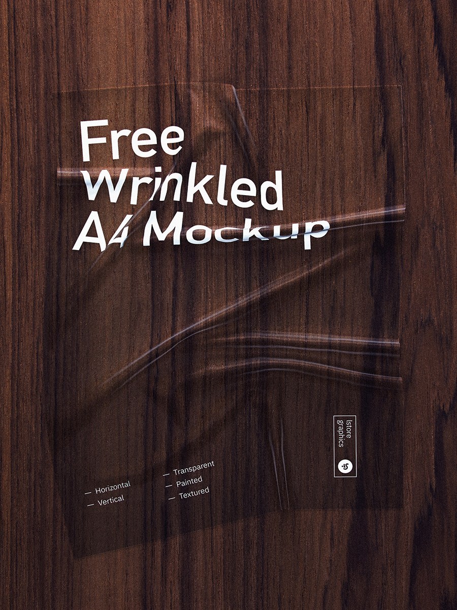 潮流精致A4纸褶皱样机物料 A4 Wrinkled Mockup（3859）图层云