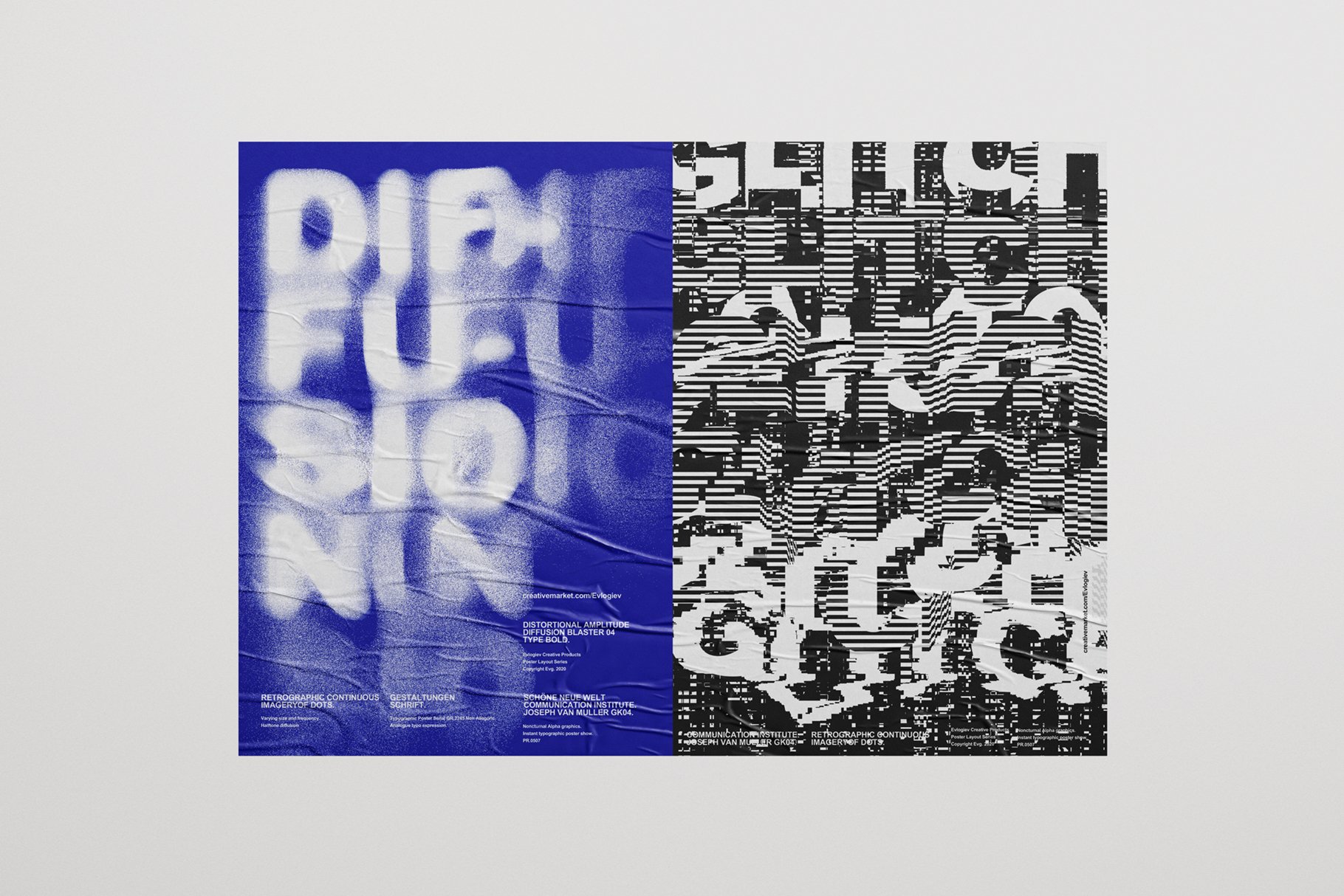 20个潮流抽象视觉海报标题特效字体设计智能贴图样机模板 Typographic Poster Layouts No.01（3881）图层云2