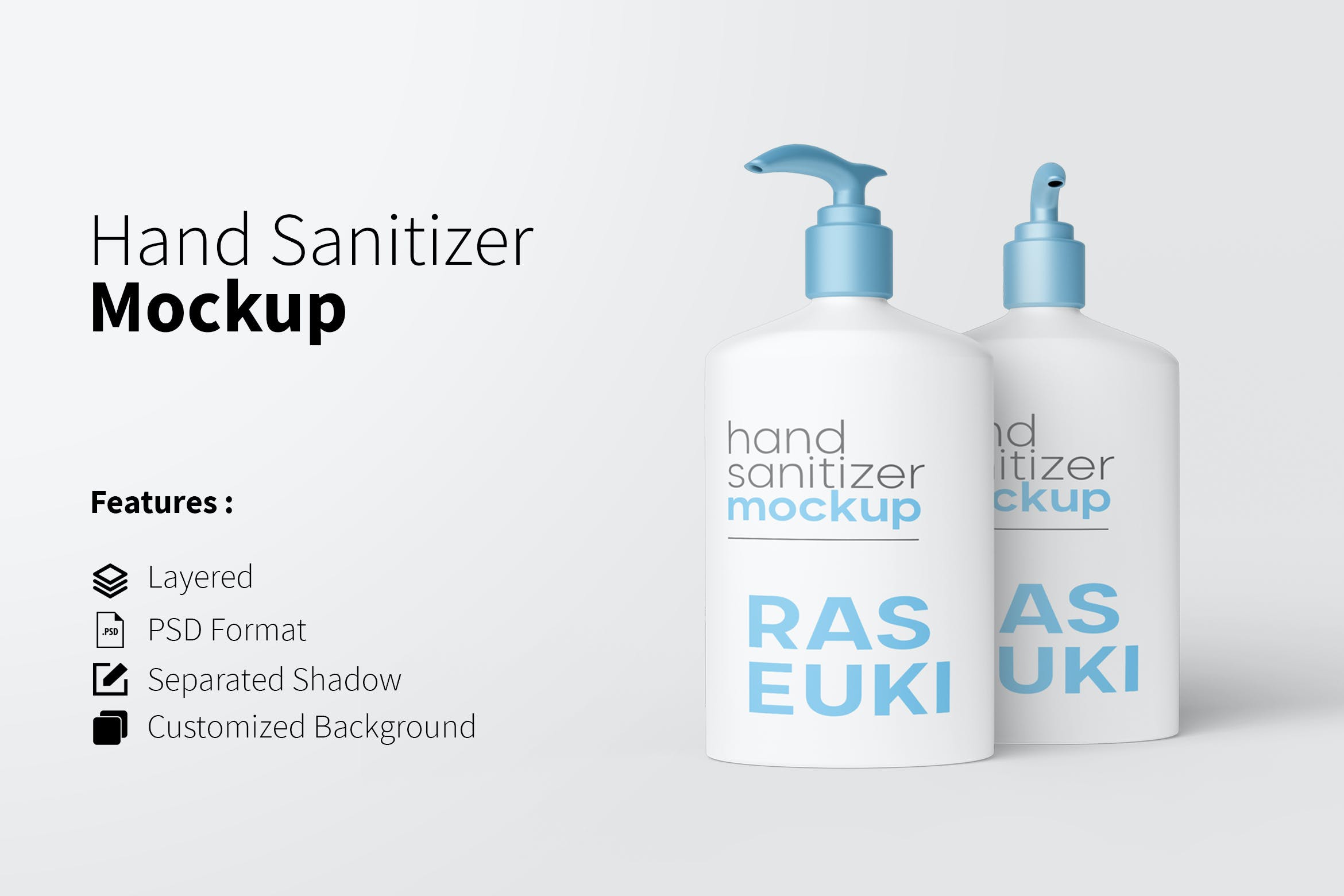 瓶装洗手液包装样机 Hand Sanitizer Mockup（3906）