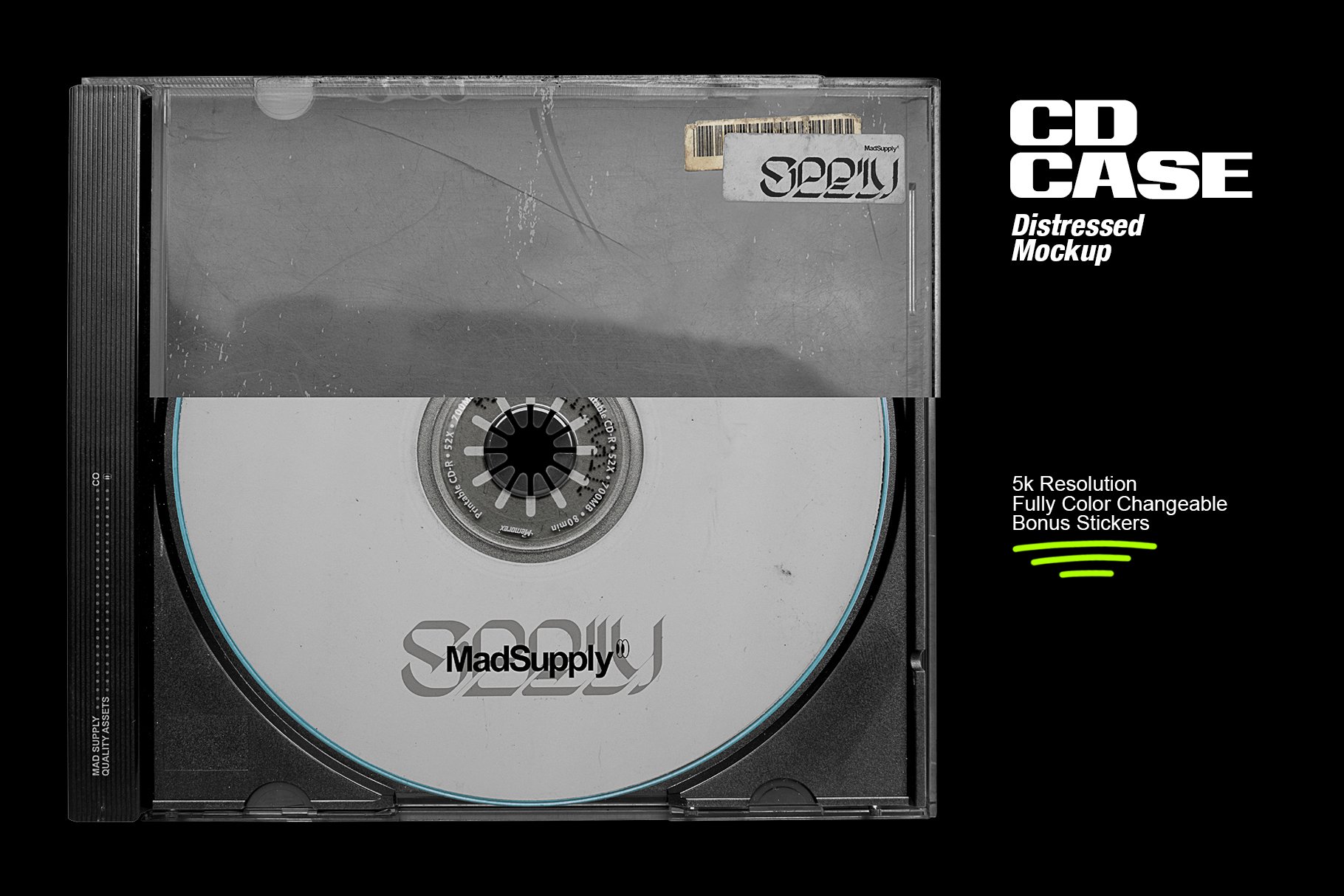 高分辨率CD盒样机 Distressed CD Jewel Case Mockup（3923）