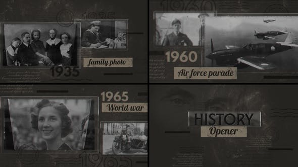 90年代复古质感历史回忆气氛开场片头 History Opener（3930）