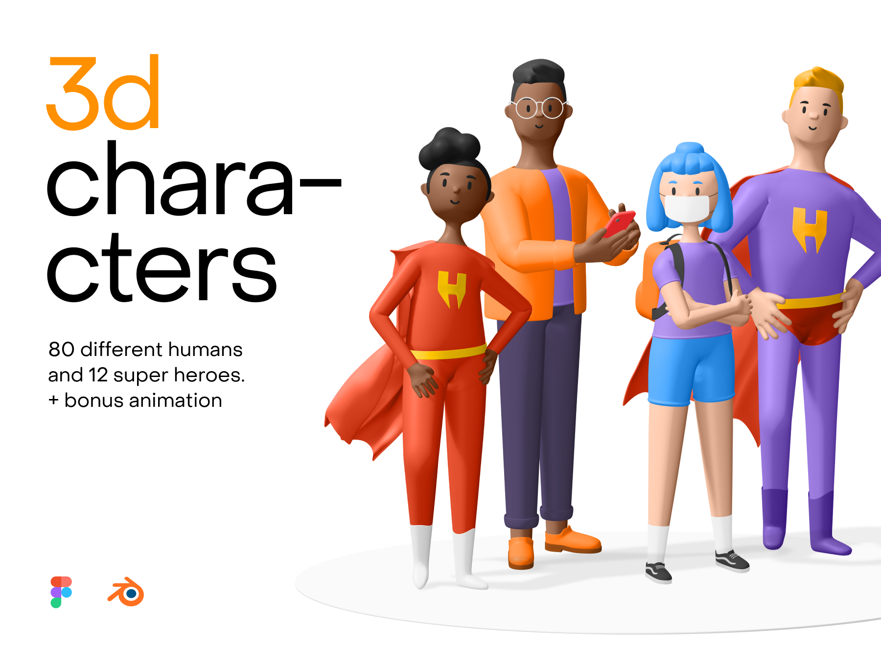 3D人物角色素材包 Humans 3d characters（3958）