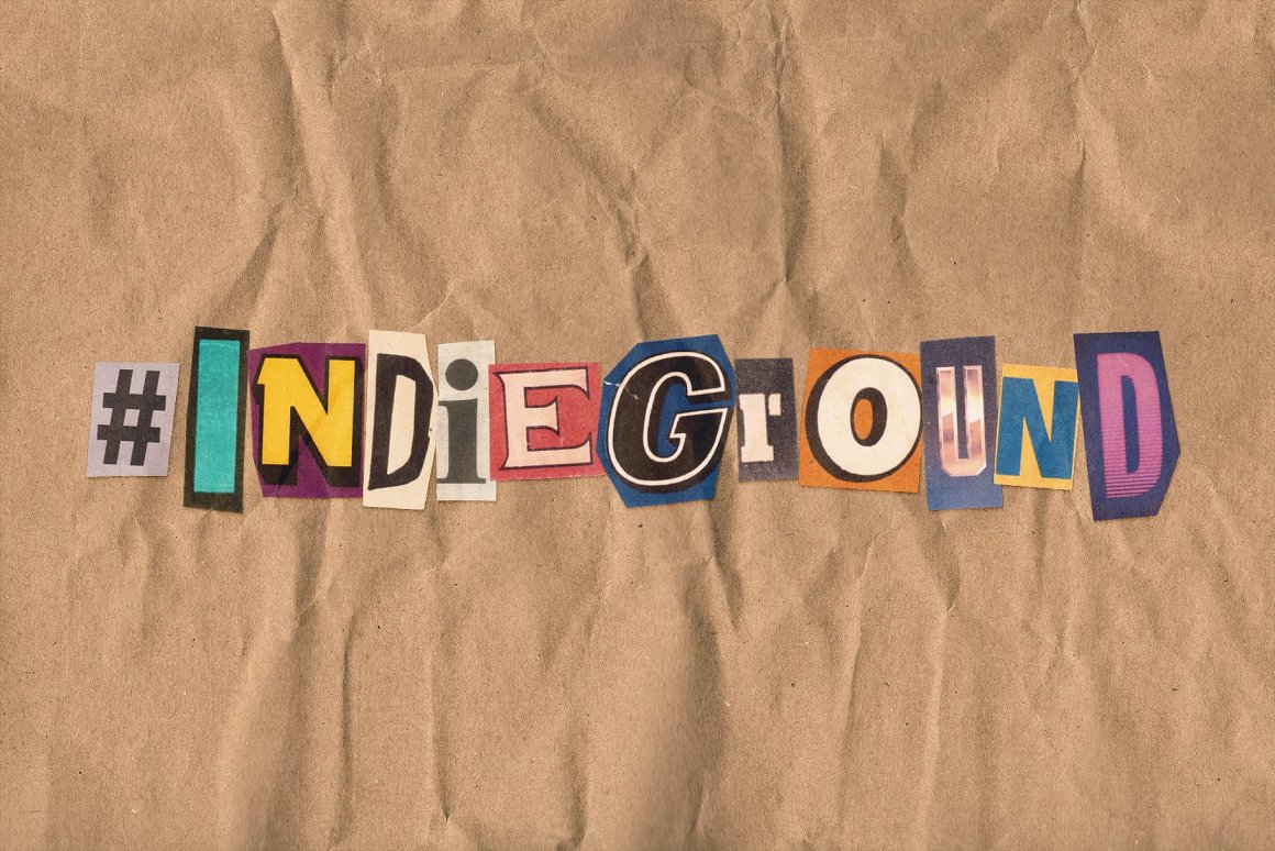 Indieground 1250个高级潮流复古手工撕纸拼贴艺术做旧免扣切割PNG+JPG字母设计素材 Ransom Note Letters（3842）图层云6