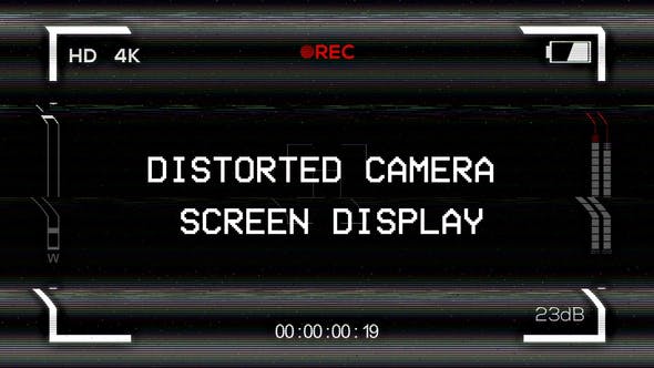 5 个复古摄像机取景器动态图形剪辑视频素材 Distorted Camera Screen（3968）