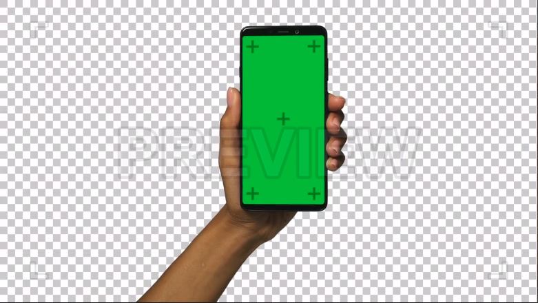 绿幕安卓智能手机含alpha 通道  Android Smartphone With Green Screen （3969）