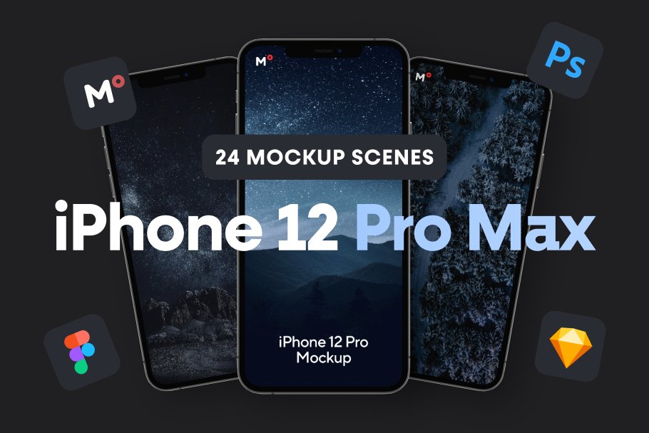 iPhone 12 Pro Max 设备样机 iPhone 12 Pro Max Mockups（3979）