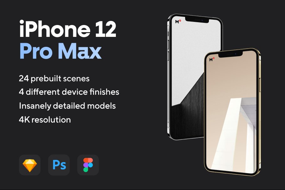 iPhone 12 Pro Max 设备样机 iPhone 12 Pro Max Mockups（3979）图层云