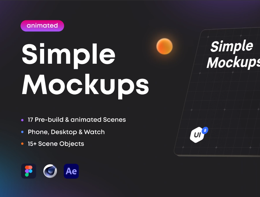 17个高分辨率手机桌面手表演示模型预构建场景 Simple Mockups 2.0 （3982）
