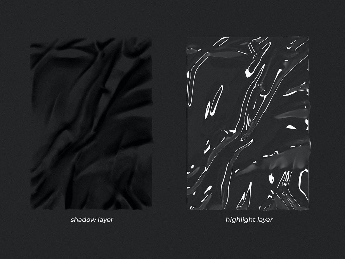 透明塑料包装纹理模型 Transparent Plastic Wrap Texture Mock-Up（3991）图层云